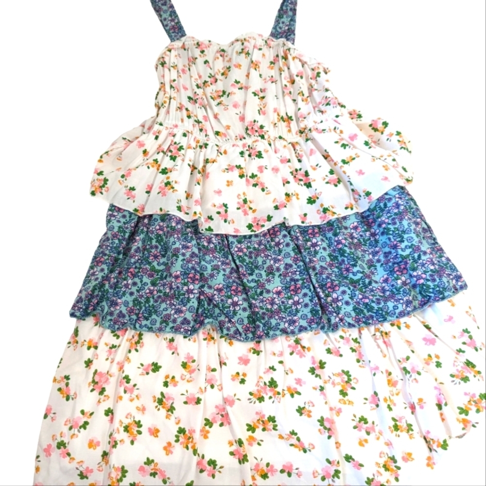 Trixie Girl Summer Multi Color Floral Tier Dress... Size 14